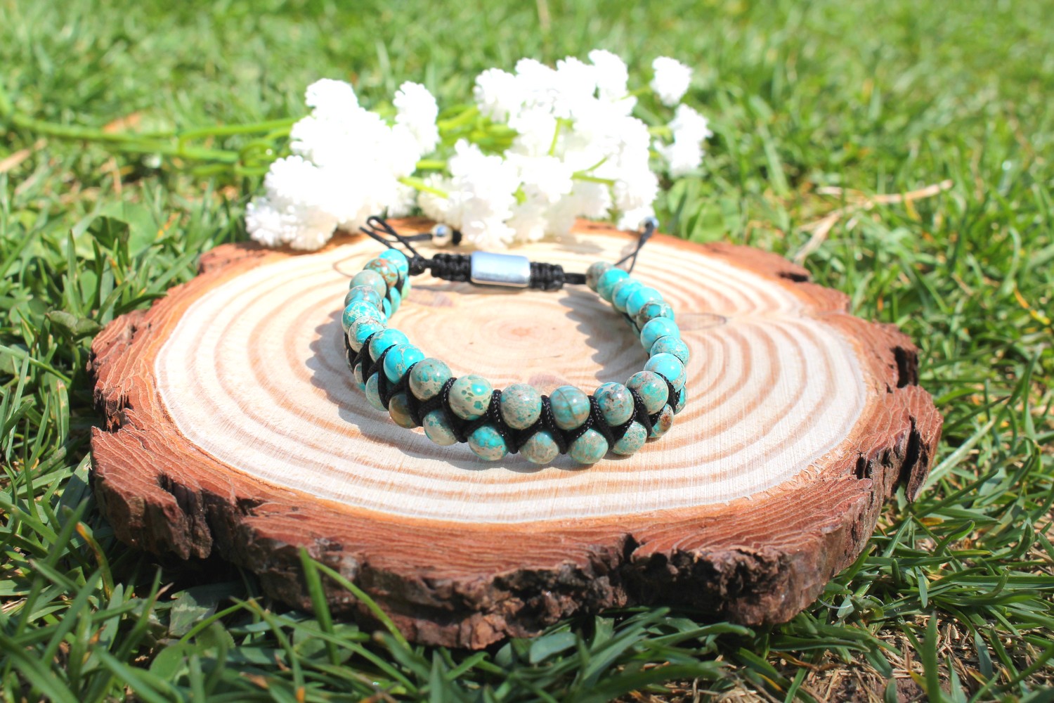 Bracelet pierre naturelle Quartz bleu | Confort & Vie