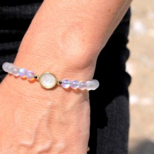 Bracelet pierre naturelle femme Moonstone réglable fantaisy