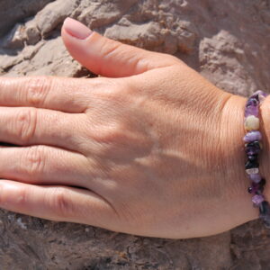 Bracelet pierre naturelle quartz purple réglable réglable